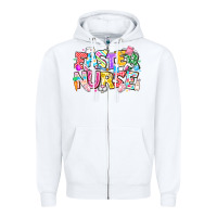 White Easter Nurse Zipper Hoodie - CowhideDigitalArt