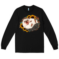 Black happy hedgehog sunflower leopard Long Sleeve Tee - Jasminsmagicworld