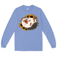 Colony Blue happy hedgehog sunflower leopard Long Sleeve Tee - Jasminsmagicworld