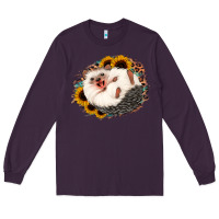 Plum happy hedgehog sunflower leopard Long Sleeve Tee - Jasminsmagicworld