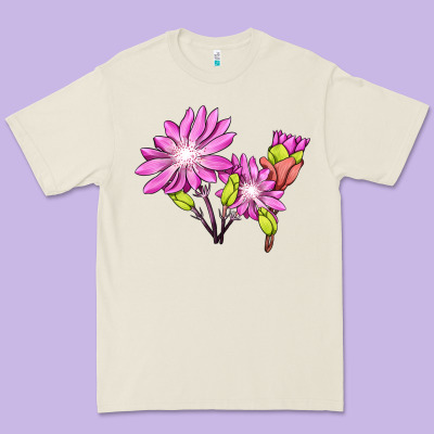Bitterroot Flower Illustrations Premium Tee Designed By Lillyallendesigns