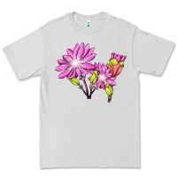 Dove Grey Bitterroot Flower Illustrations Premium Tee - LillyAllenDesigns