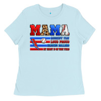 Baby Blue baseball mama Ladies Tee - Artiststas