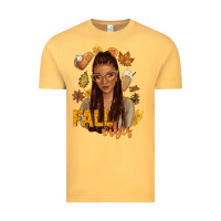 Vintage Mustard Fall vibes afro woman Vintage Tee - NancyCooperArtShop