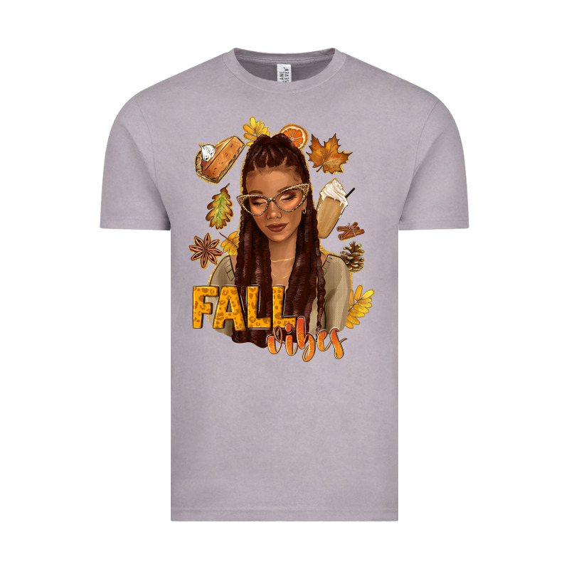 Fall Vibes Afro Woman Vintage Tee by NancyCooperArtShop | Teevron