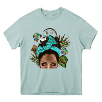 Arona Lake Camping Afro Messy Bun Bbs Heavy Core Tee - BundleAndBundleShop