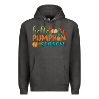 Charcoal Heather hello pumpkin season Premium Hoodie - BundleAndBundleShop