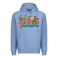Colony Blue hello pumpkin season Premium Hoodie - BundleAndBundleShop