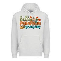 Dove Grey hello pumpkin season Premium Hoodie - BundleAndBundleShop