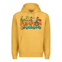 Mustard hello pumpkin season Premium Hoodie - BundleAndBundleShop