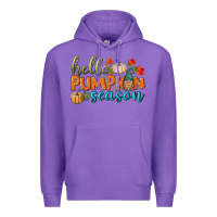 Purple hello pumpkin season Premium Hoodie - BundleAndBundleShop