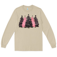 Mushroom pink christmas trees Long Sleeve Tee - CowGirlArtShop