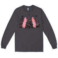 Smoke pink christmas trees Long Sleeve Tee - CowGirlArtShop