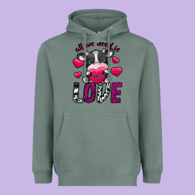 All We Need İs Moo Love Heavyweight Hoodie Designed By Sublimationcraftshop