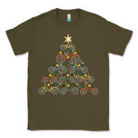 Army Green bicycle christmas tree funny biker bicyclist xmas for family long slee Classic Tee - lanVoArt