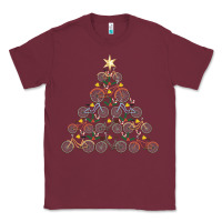Burgundy bicycle christmas tree funny biker bicyclist xmas for family long slee Classic Tee - lanVoArt