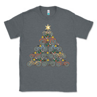 Charcoal Heather bicycle christmas tree funny biker bicyclist xmas for family long slee Classic Tee - lanVoArt