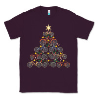 Plum bicycle christmas tree funny biker bicyclist xmas for family long slee Classic Tee - lanVoArt