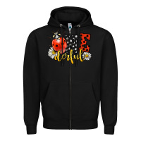 Black onederful wonderful ladybug Zipper Hoodie - LillyAllenDesigns