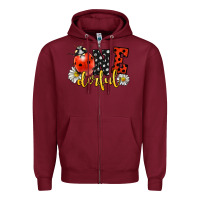 Burgundy onederful wonderful ladybug Zipper Hoodie - LillyAllenDesigns