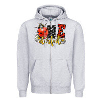 Heather Grey onederful wonderful ladybug Zipper Hoodie - LillyAllenDesigns
