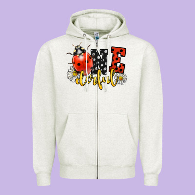 Onederful Wonderful Ladybug Zipper Hoodie Designed By Lillyallendesigns