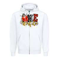 White onederful wonderful ladybug Zipper Hoodie - LillyAllenDesigns