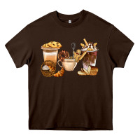 Chocolate Brown Bakery Coffee Cups With Cookie Bbs Heavy Core Tee - BundleAndBundleShop