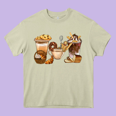 Bakery Coffee Cups With Cookie Bbs Heavy Core Tee Designed By Bundleandbundleshop