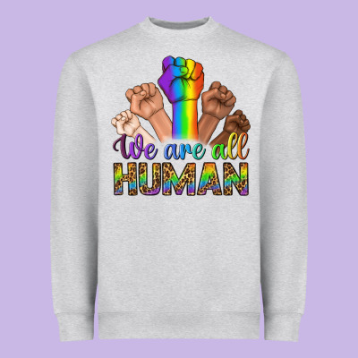 We Are All Human Heavyweight Sweatshirt Designed By Bundleandbundleshop