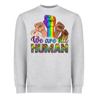 Heather Grey We Are All Human Heavyweight Sweatshirt - BundleAndBundleShop