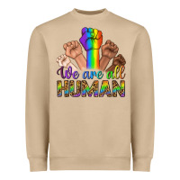 Mushroom We Are All Human Heavyweight Sweatshirt - BundleAndBundleShop