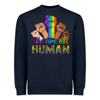 Navy We Are All Human Heavyweight Sweatshirt - BundleAndBundleShop