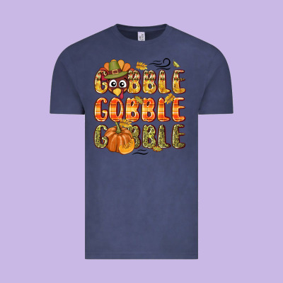 Gobble Gobble Turkey Thanksgiving Vintage Tee Designed By Nancycooperartshop