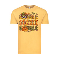 Vintage Mustard Gobble gobble turkey Thanksgiving Vintage Tee - NancyCooperArtShop