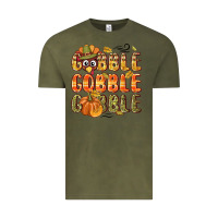 Vintage Olive Gobble gobble turkey Thanksgiving Vintage Tee - NancyCooperArtShop