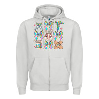Dove Grey easter bow Zipper Hoodie - CowhideDigitalArt