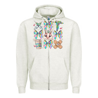 Oatmeal Heather easter bow Zipper Hoodie - CowhideDigitalArt