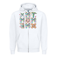 White easter bow Zipper Hoodie - CowhideDigitalArt