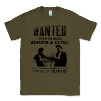 Army Green wanted bonnie and clyde, distressed Classic Tee - lanVoArt