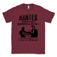 Burgundy wanted bonnie and clyde, distressed Classic Tee - lanVoArt