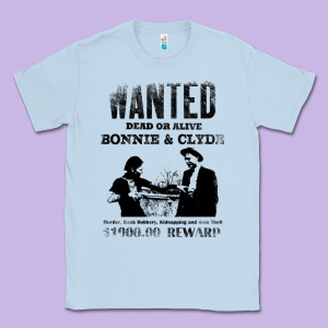 Wanted Bonnie And Clyde, Distressed Classic Tee Designed By Lanvoart