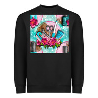 Black nail tools and polish with flowers and tooled leather seamless pattern Heavyweight Sweatshirt - BundleAndBundleShop