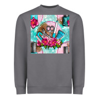 Storm nail tools and polish with flowers and tooled leather seamless pattern Heavyweight Sweatshirt - BundleAndBundleShop