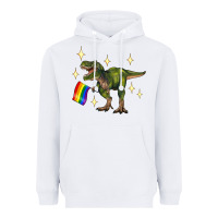 White lgbtq+  t rex Heavyweight Hoodie - Artiststas