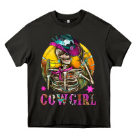 Asphalt Cowgirl Skeleton With Landscape Heavy Core Tee - BundleAndBundleShop