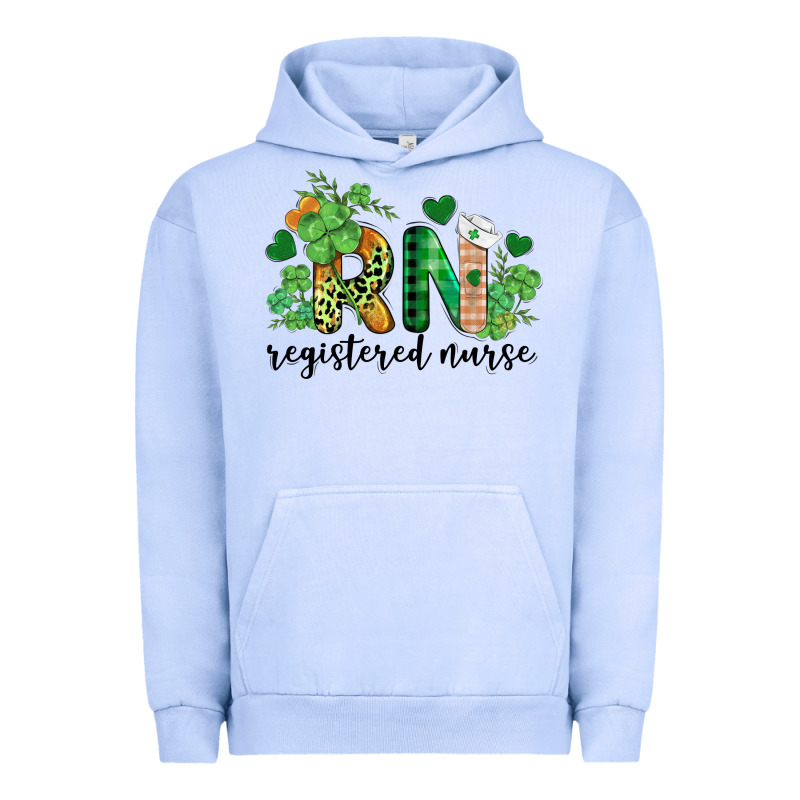 St. Patricks Day Registered Nurse Rn Urban Hoodie by BarkalooDesign | Teevron