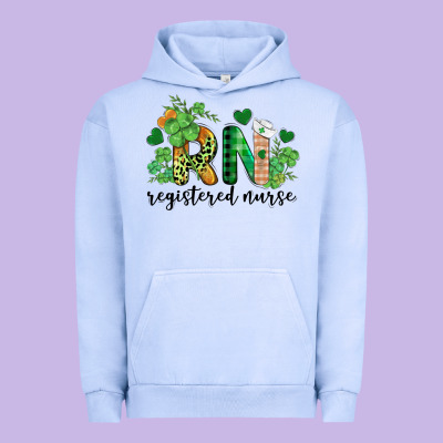 St. Patricks Day Registered Nurse Rn Urban Hoodie Designed By Barkaloodesign