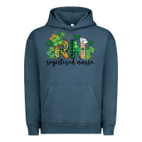 Pigment Midnight Navy st. patricks day registered nurse rn Urban Hoodie - BarkalooDesign