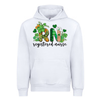 White st. patricks day registered nurse rn Urban Hoodie - BarkalooDesign